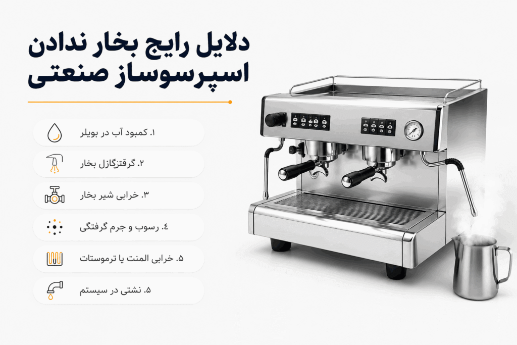 علت بخار ندادن اسپرسوساز